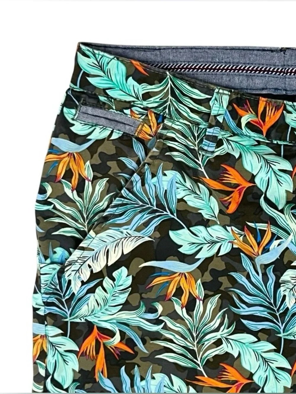 Hudson & Barrow Shorts Men’s Stretch Paradise Tropical Flat Front Sz 36x8
